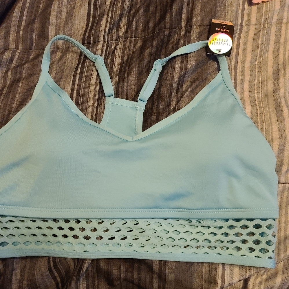 Pink sports bra